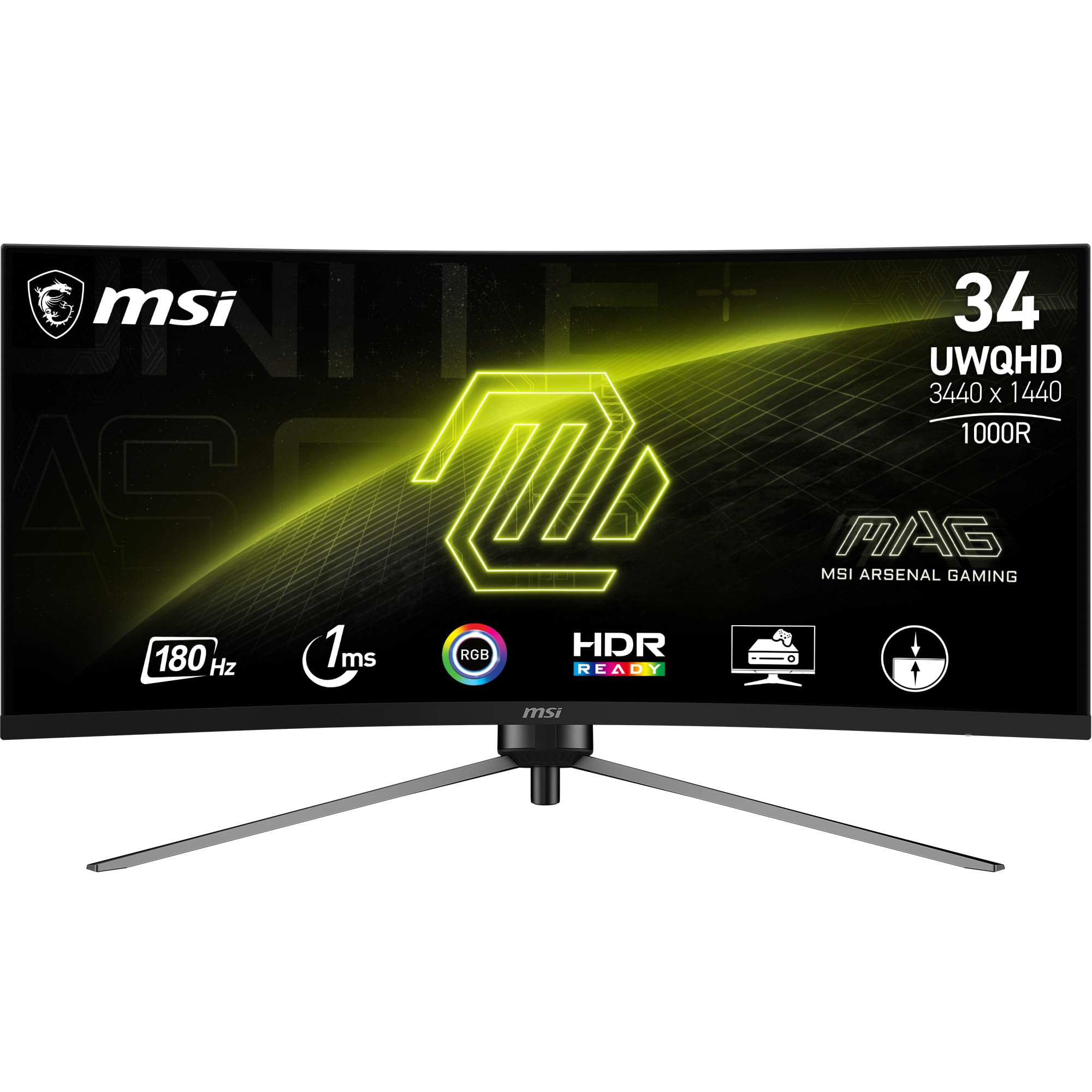 MSI MAG 345CQRDE écran plat de PC 86,4 cm (34") 3440 x 1440 pixels UltraWide Dual Quad HD Noir