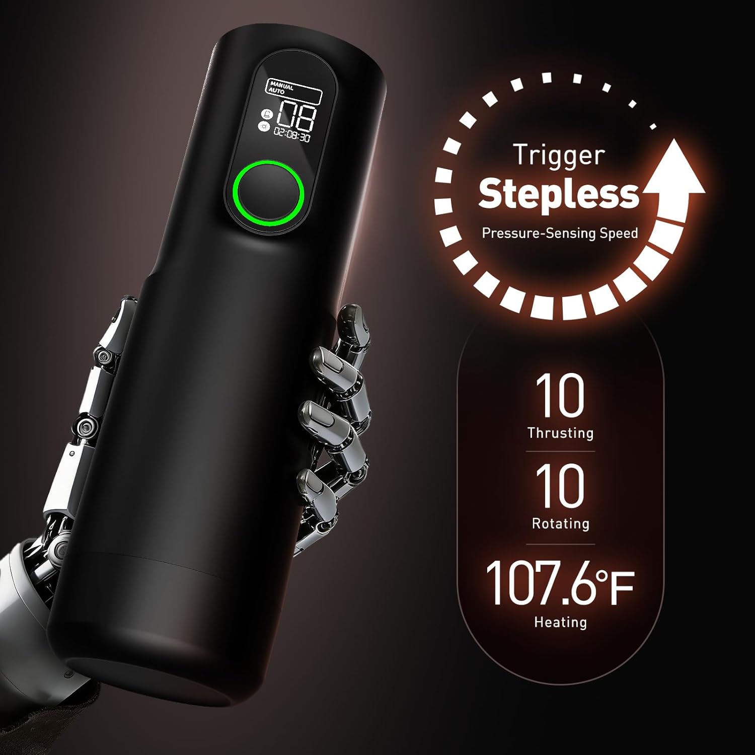 Tracy's Dog Male Masturbator Sex Toys for Men – Penis Pump Stroker with 10 Thrusting & 10 Rotating Modes, Stepless Speed Control LED Display Heated Pocket Pussy, Adult Sex Toy Blowjob Machine TriggerX