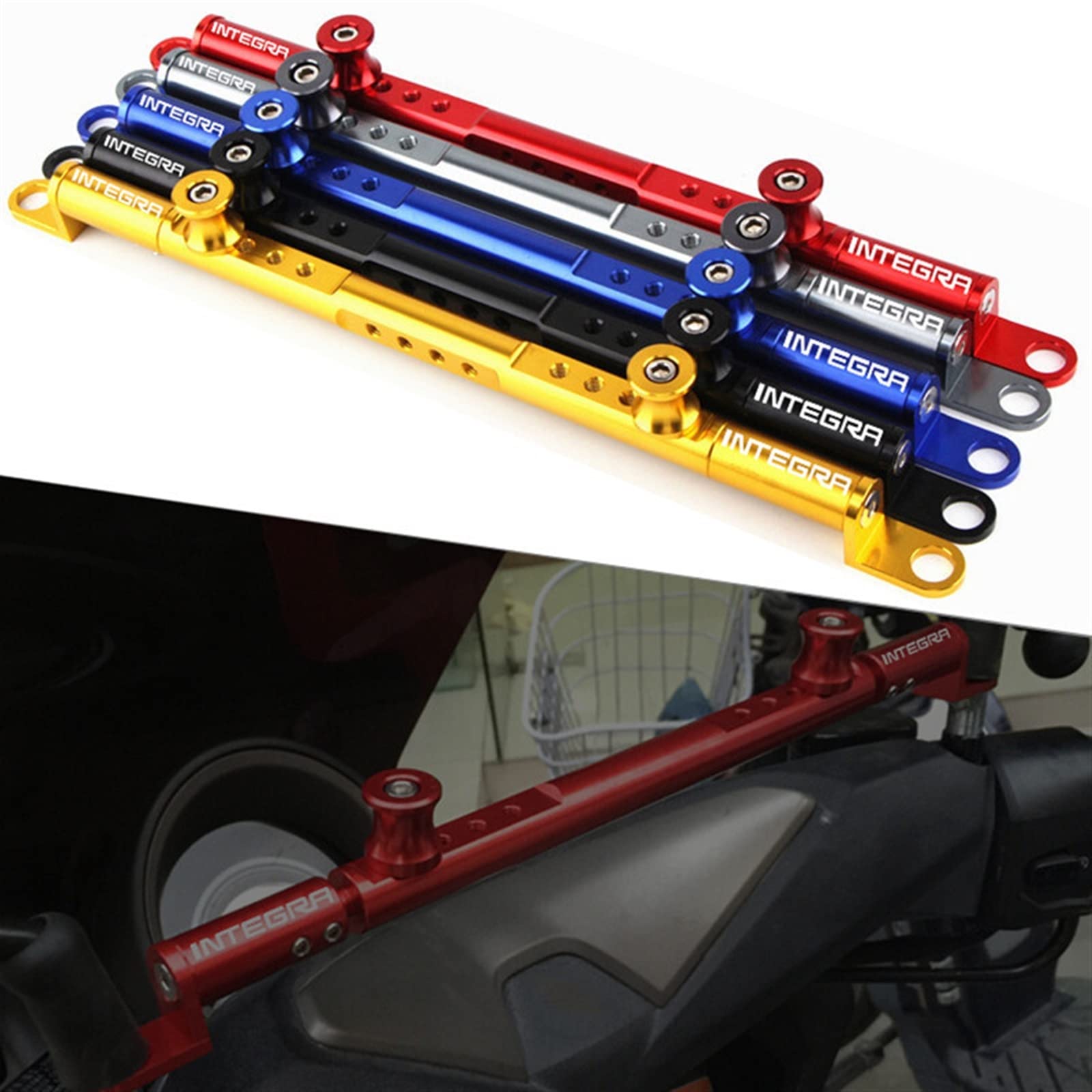Motocykl Wielofunkcyjny Stojak Na Telefon Komórkowy Balance Bar Poprzeczka Dla HONDA NC700D NC750D INTEGRA 700 750 (Kolor : Black, Rozmiar : 1)