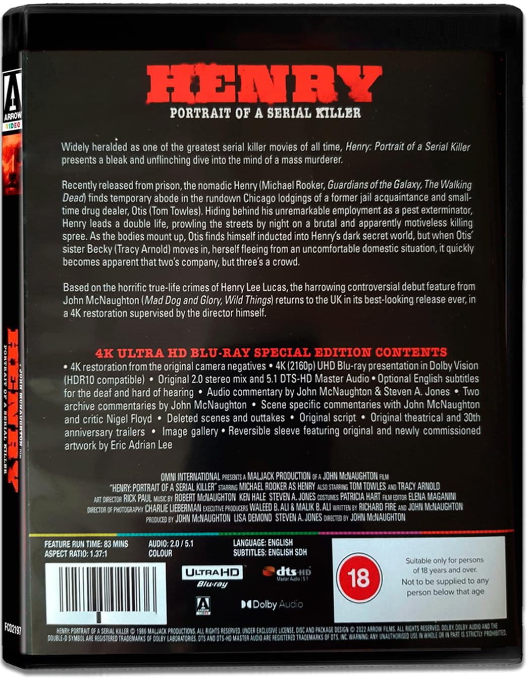 Henry: Portrait of a Serial Killer (Special Edition) [4K Ultra HD] [Region Free]