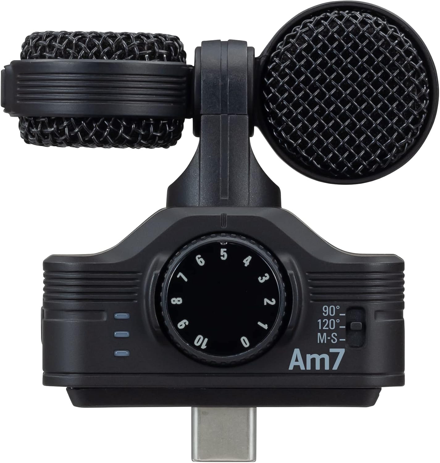 Zoom Am7 Stereo Microphone for Android, Mid-Side Stereo, Rotatable Capsule for Alignment with Camera, for Recording Audio for Music, Videos, Interviews, and More,Black