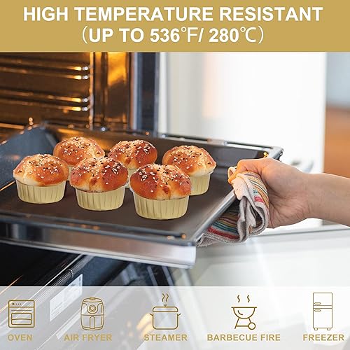 Miniatura 4 de LotFancy Tazas para hornear de papel de aluminio con tapas y cucharas, 5 onzas, 50 moldes desechables de crema brulee, recipientes de aluminio aptos