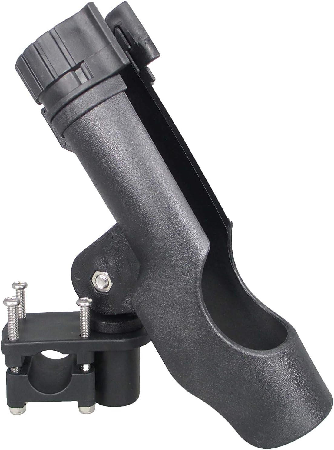 Pactrade Marine Boat Pontoon Mount Adjustable Fishing Rod Holder 1 1/4' Square 7/8'' - 1'' Round Rail Tube 180 Degree Set of 2
