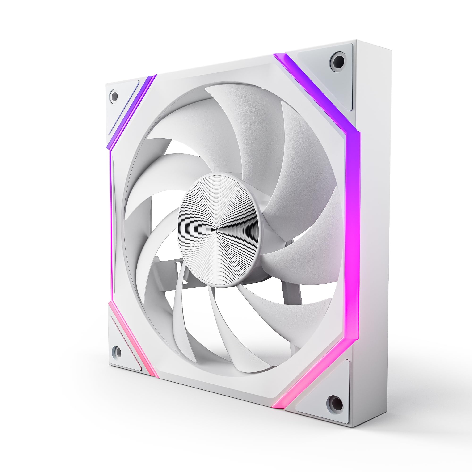 AsiaHorse RGB PC Lüfter 140MM Gehäuselüfter [HDB] 89,77 CFM/1800 RPM/3,24 MMH2O 5V3PIN ARGB und 12V4PIN PWM Lüfter, 50,000 Stunden Lebensdauer NyotaMega-A14-Weiß