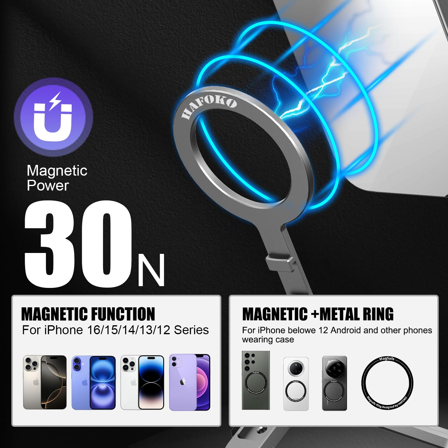 Magnetico Tasca Telefono Treppiede Alluminio Mini Tavolo Pieghevole Magnetico Treppiede Mano Compatibile per iPhone 17/16/15/14/13/12 Plus Pro Max Leggero Telefono Treppiedi Supporto Viaggio