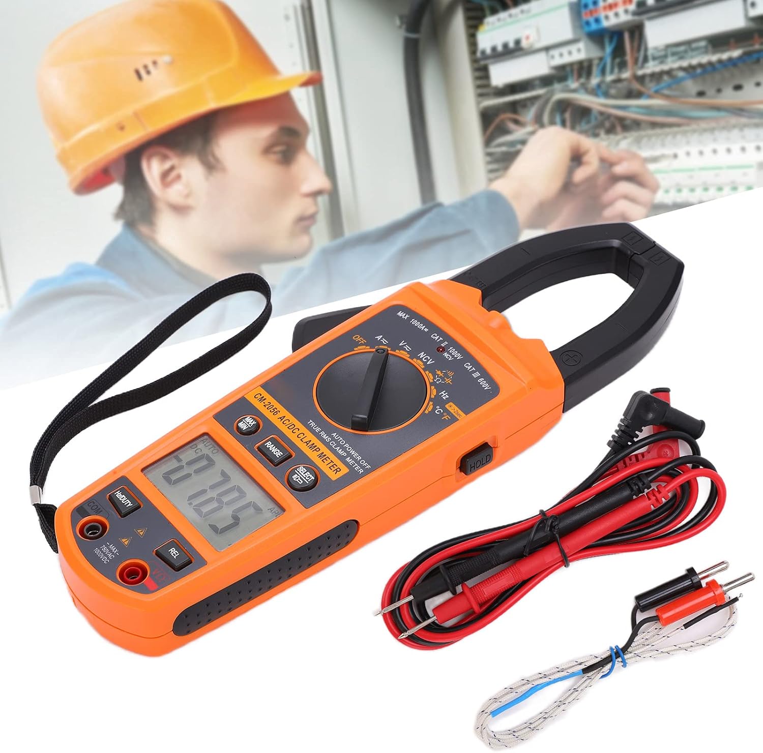 Digital Clamp Meter Multimeter Multifunctional Clamp Meter AC DC Voltage Tester Kit Ammeter CM‑2056 1000A