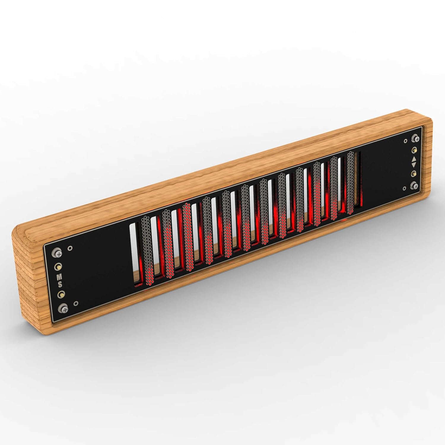 Music Spectrum Visualizer Audio Spectrum Visualizer Audio Frequency Spectrum Display AGC Automatic Adjustment Colorful Rhythm Solid Wood CNC Base for Gaming,Tudio, Home,Decor