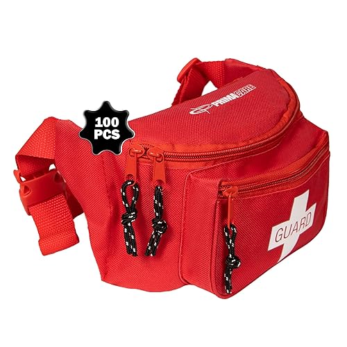 Primacare CSKB-8004 - Paquete de 100 cangureras vacías de primeros auxilios para equipo de emergencia, 8 x 2 x 6 pulgadas, bolsa de viaje con