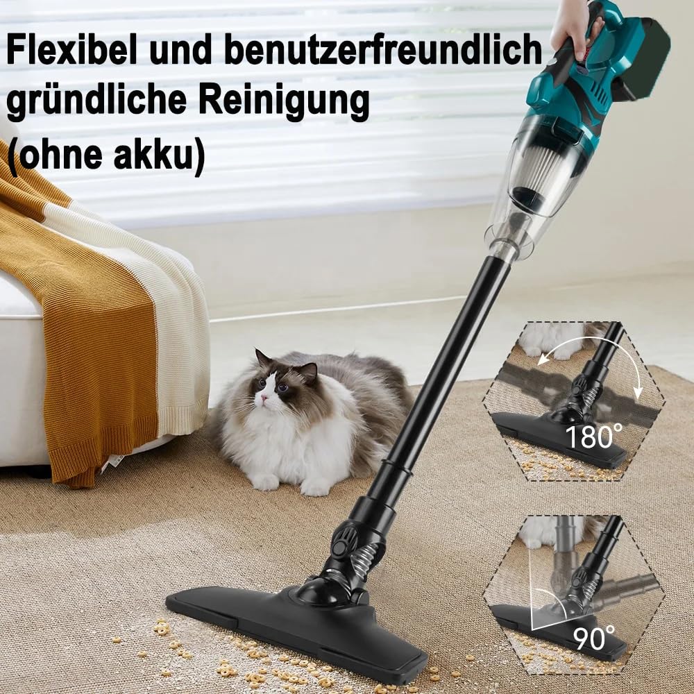 Akku Staubsauger für Makita 18V Akkus,10000Pa 4-in-1 Tragbarer Handstaubsauger, 140W Staubsauger Kabellos mit 0,75L Großer Staubbecher,für Tierhaare/Teppiche/Hartböden/Auto(ohne Akku)