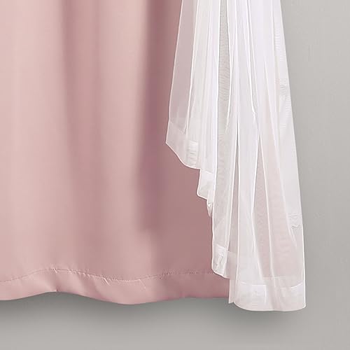 Miniatura 6 de Lush Decor - Panel de cortinas traslúcidas con ojales, con forro opaco aislante, juego de cortinas para oscurecer la habitación (par), 38 pulgadas