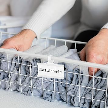 100 Pcs Reusable Plastic Wire Shelf Label Holder, for Pantry Retail Shopping Mall Store, Supermarket UPC Price Card & Ticket Display, Strong & Easy Clip Design Tight Snap Lock Closure. 1-1/4 H X 3 W