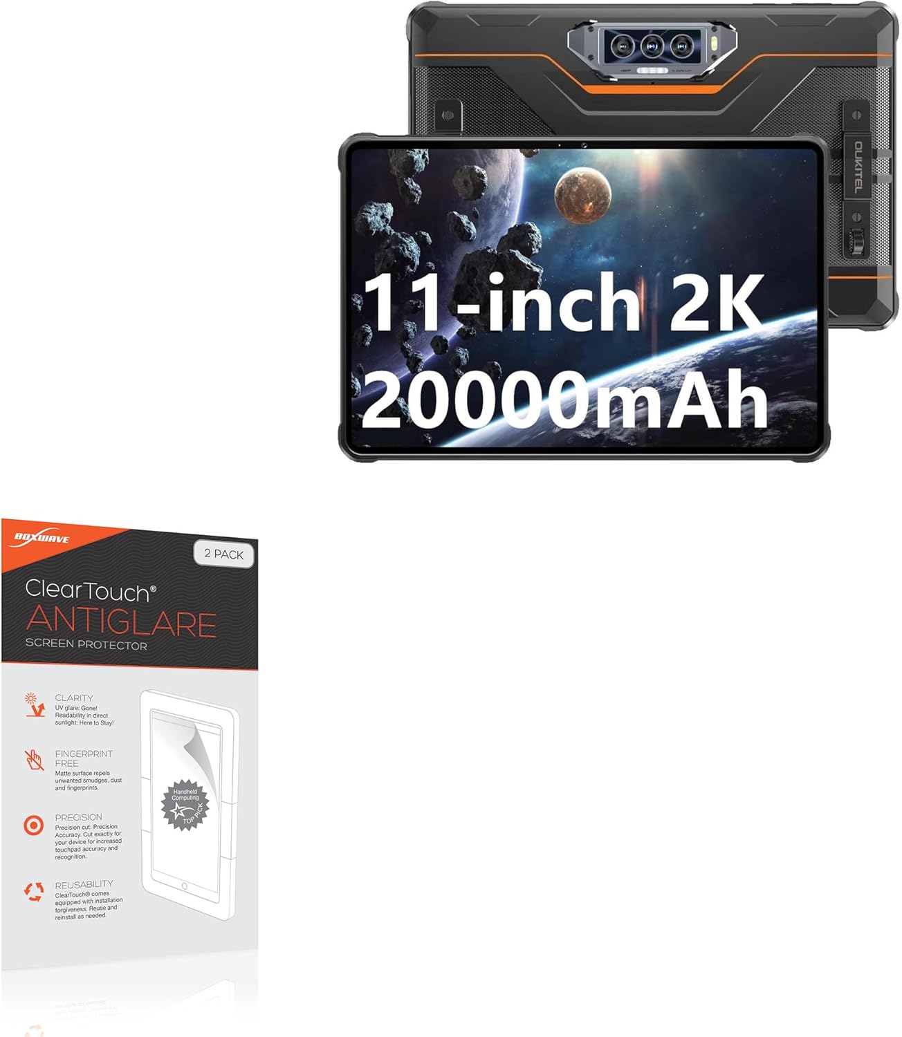 BoxWave Screen Protector Compatible with Oukitel RT8 - ClearTouch Anti-Glare (2-Pack), Anti-Fingerprint Matte Film Skin