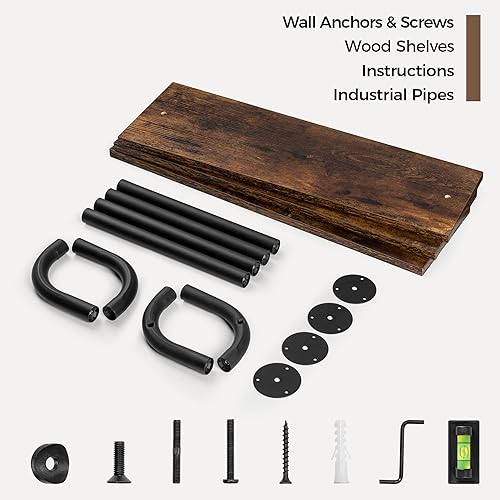 Miniatura 7 de Estantes flotantes de baño de 3 niveles de 24 pulgadas, estante de almacenamiento sobre el inodoro, estantes industriales, estantes flotantes para