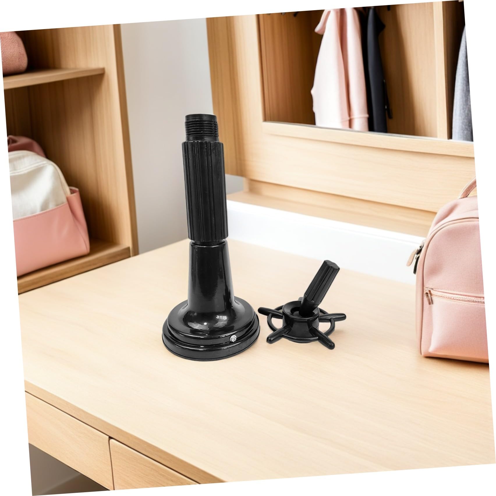 MAGICLULU Supporto per Testina Manichino in Plastica Nero con Ventosa, Design Flessibile per Cosmetologico e Saloni di Bellezza