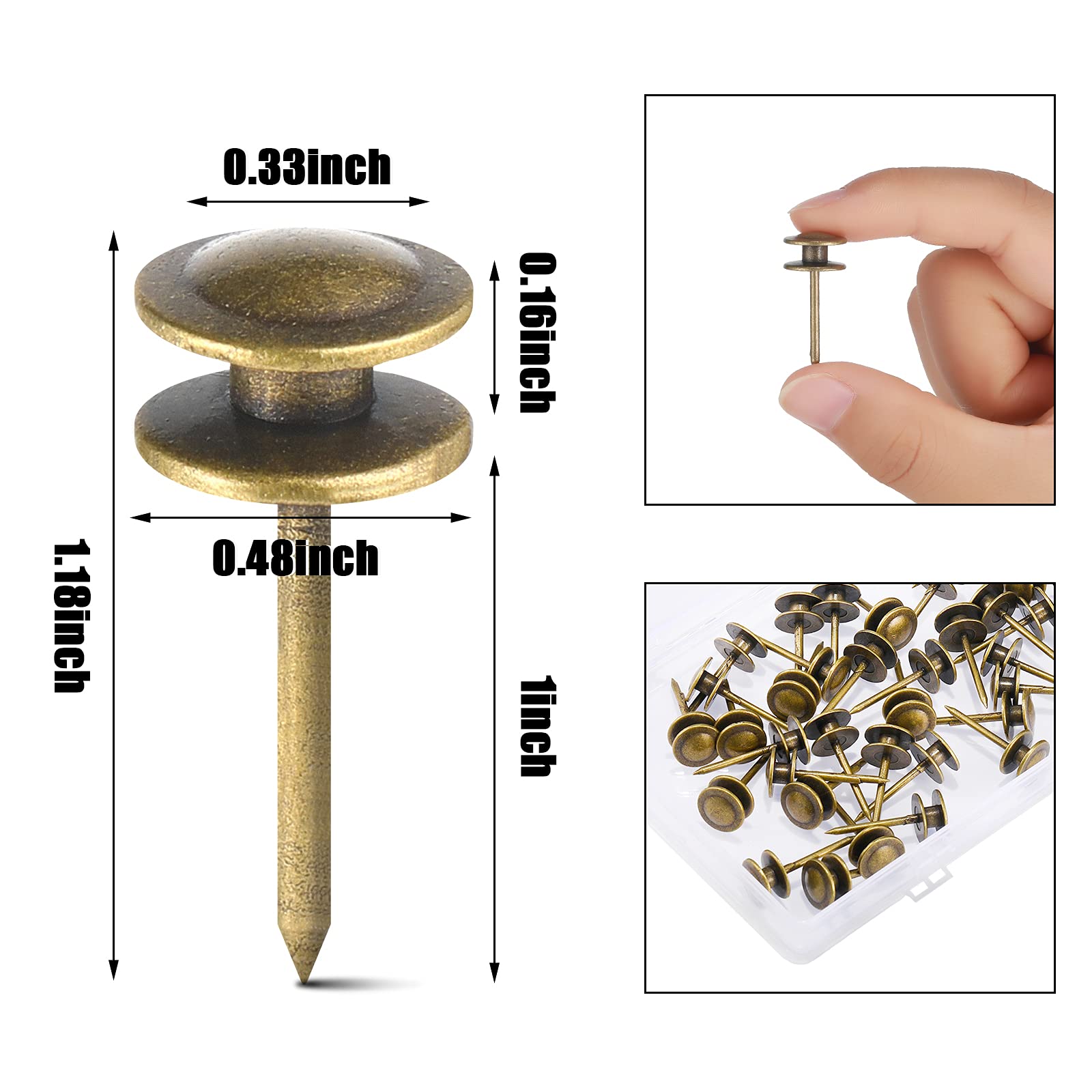 SAVITA 20 Pieces Hardware Hangers, Double-Headed Wall Nails With Push - View #10