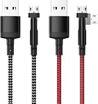 2Pack 10FT PS4 Charger Cord for Xbox One Controller,180° Rotation Micro USB Cable for PlayStation 4 Games,Xbox One S/X Slim Elite Controller,Dualshock 4 Con Troller Data Sync Cord