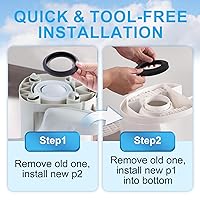 Vista 5 de 34120 Kit de sello de inodoro RV - Junta de bola de reemplazo compatible con Thetfords Aqua Magic Style II, Plus, Residence - Partes de goma a