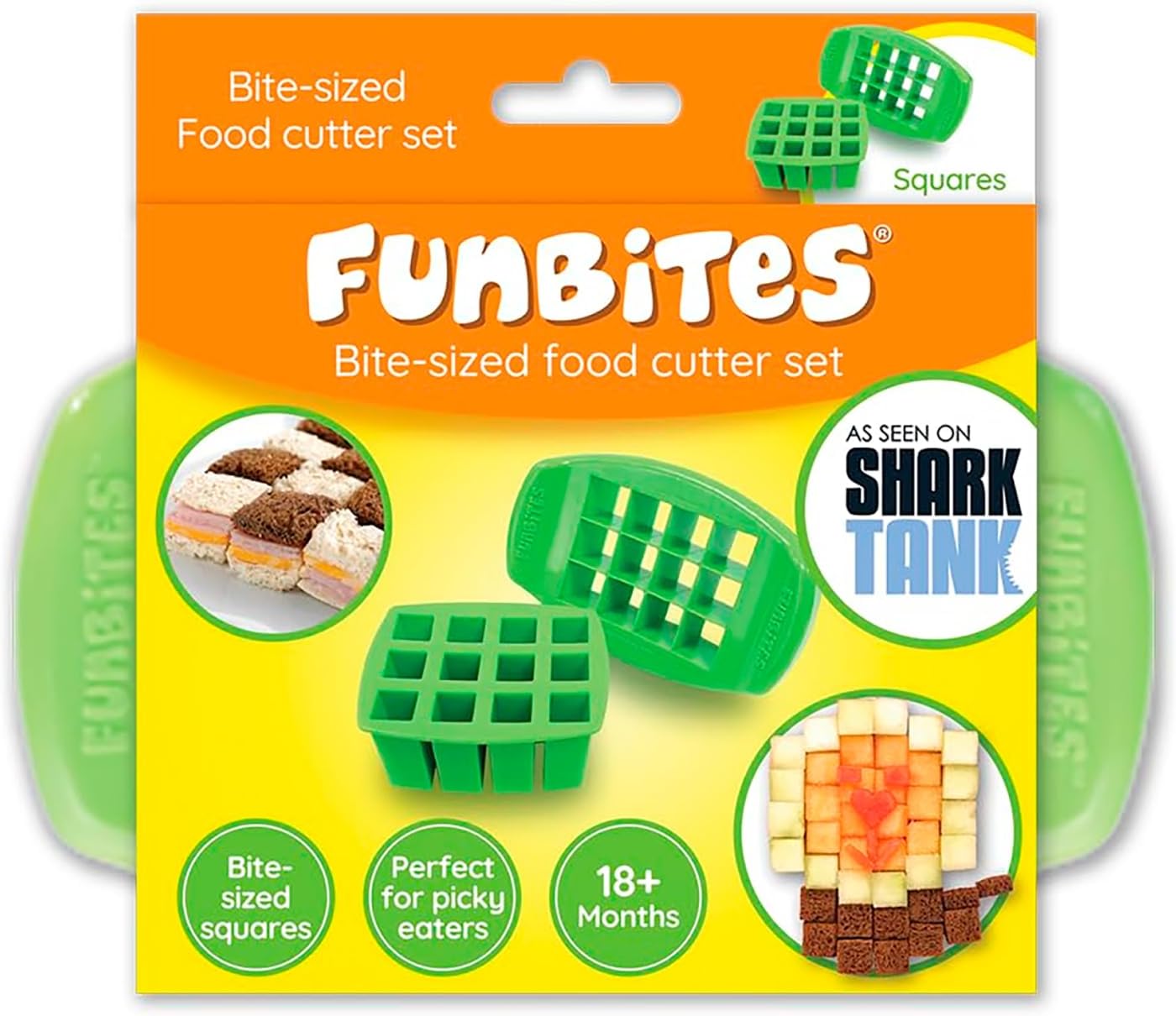 FunBites Shaped Food Cutter, Green Square