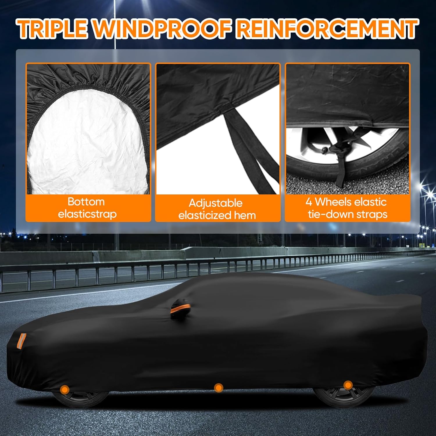 Car Cover Custom Fit for Chevy Camaro 2010-2026, Outdoor Waterproof All Weather Heavy Duty Full Exterior Cover for Sun Rain Snow UV Dust Protection with Door Zipper