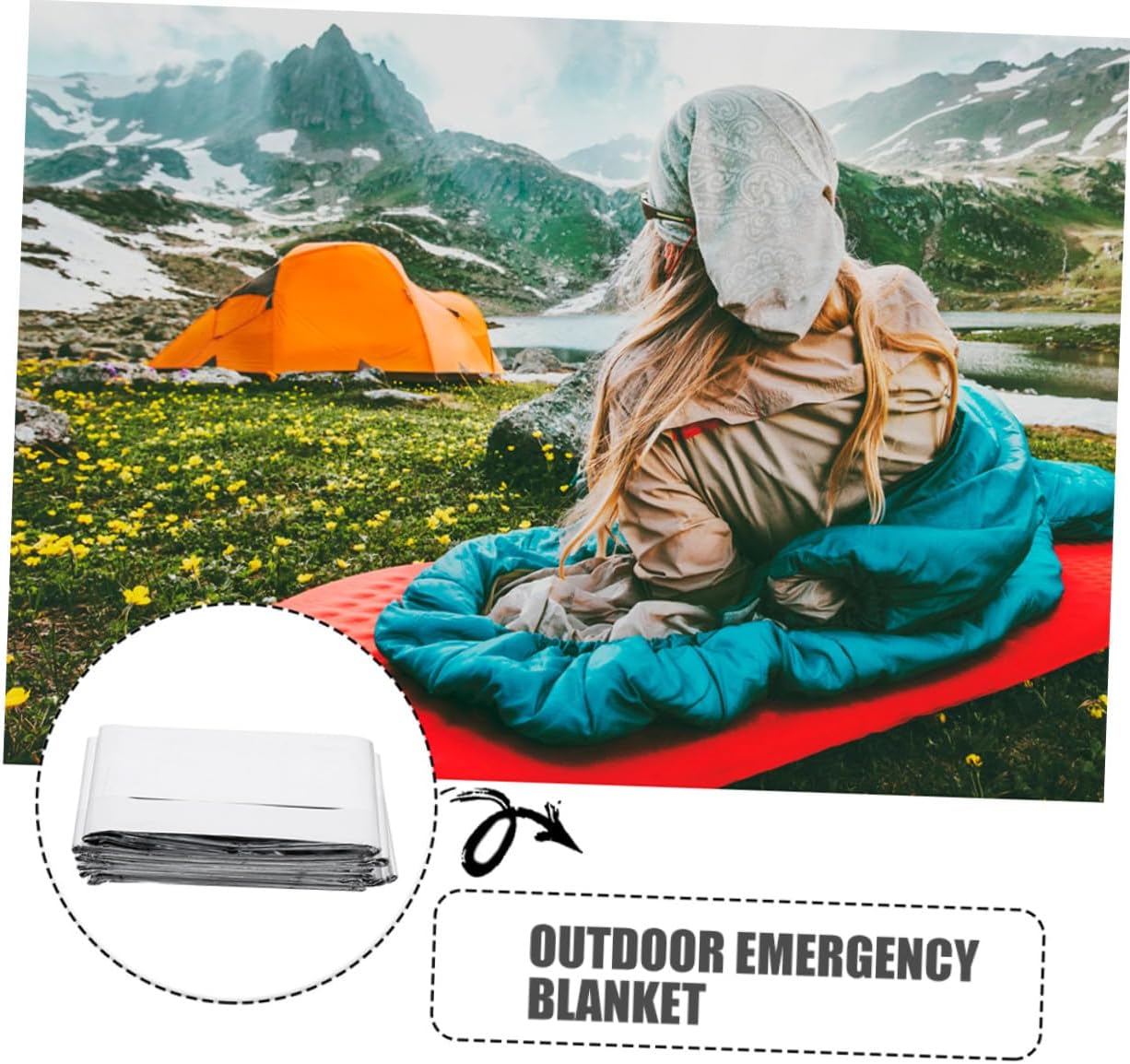4pcs Emergency Survival Blanket Set Silver Foil Insulation Camping Emergency Blanket with Thermal Heat Retention for Wilderness and First Aid Use