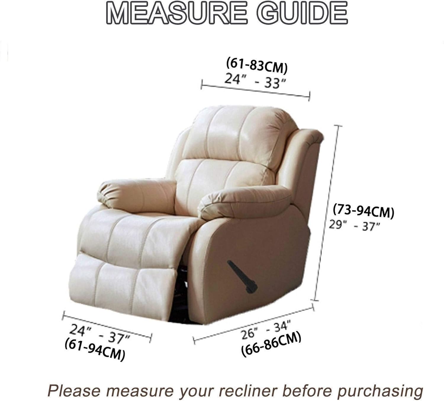 Recliner Chair Covers Velvet, 4Piece Furniture Protector Covers Stretch Recliner Chair Cover with Elastic Bottom Armchair Chair Slipcovers for Pets-White-Recliner