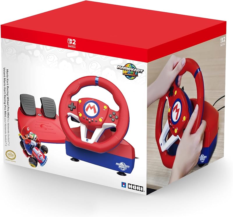 HORI Mario Kart Racing Wheel Pro Mini para Nintendo Switch 2 - Con licencia oficial de Nintendo