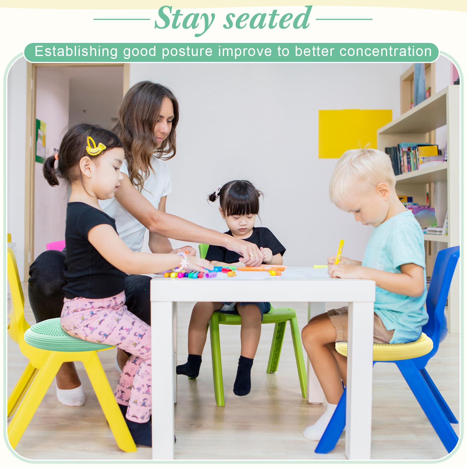 Libima Lot De 8 Coussins Gonflables Pour Siège Oscillant Et Flexible Avec Pompe à Aiguille Pour Homme Et Femme, Exercice Physique, Amélioration De La