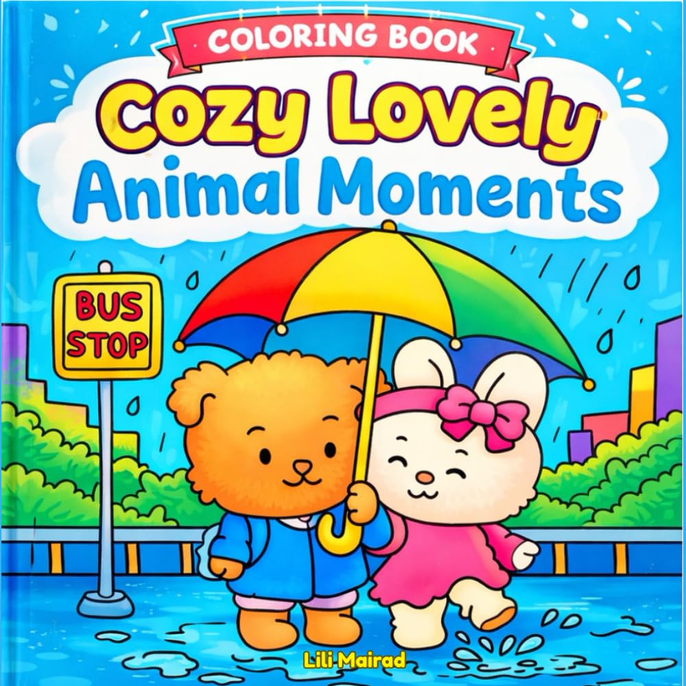 Cozy Lovely Animal Moments Coloring Book: A Relaxing Coloring Book with Cute Animals and Peaceful Scenes