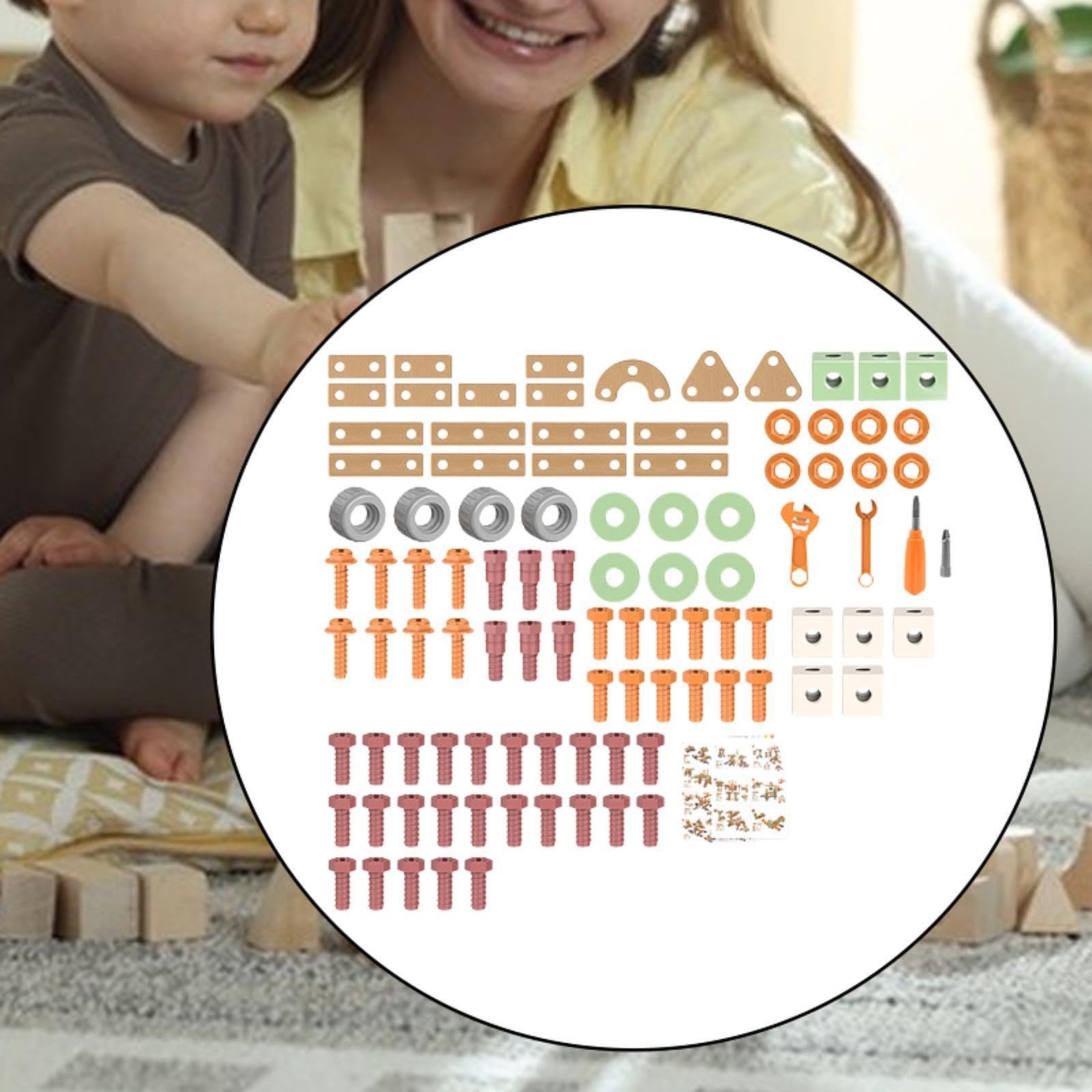 Kit de Herramientas para niños, Juego de construcción, Juguetes educativos para el Desarrollo Infantil, 100 Uds.