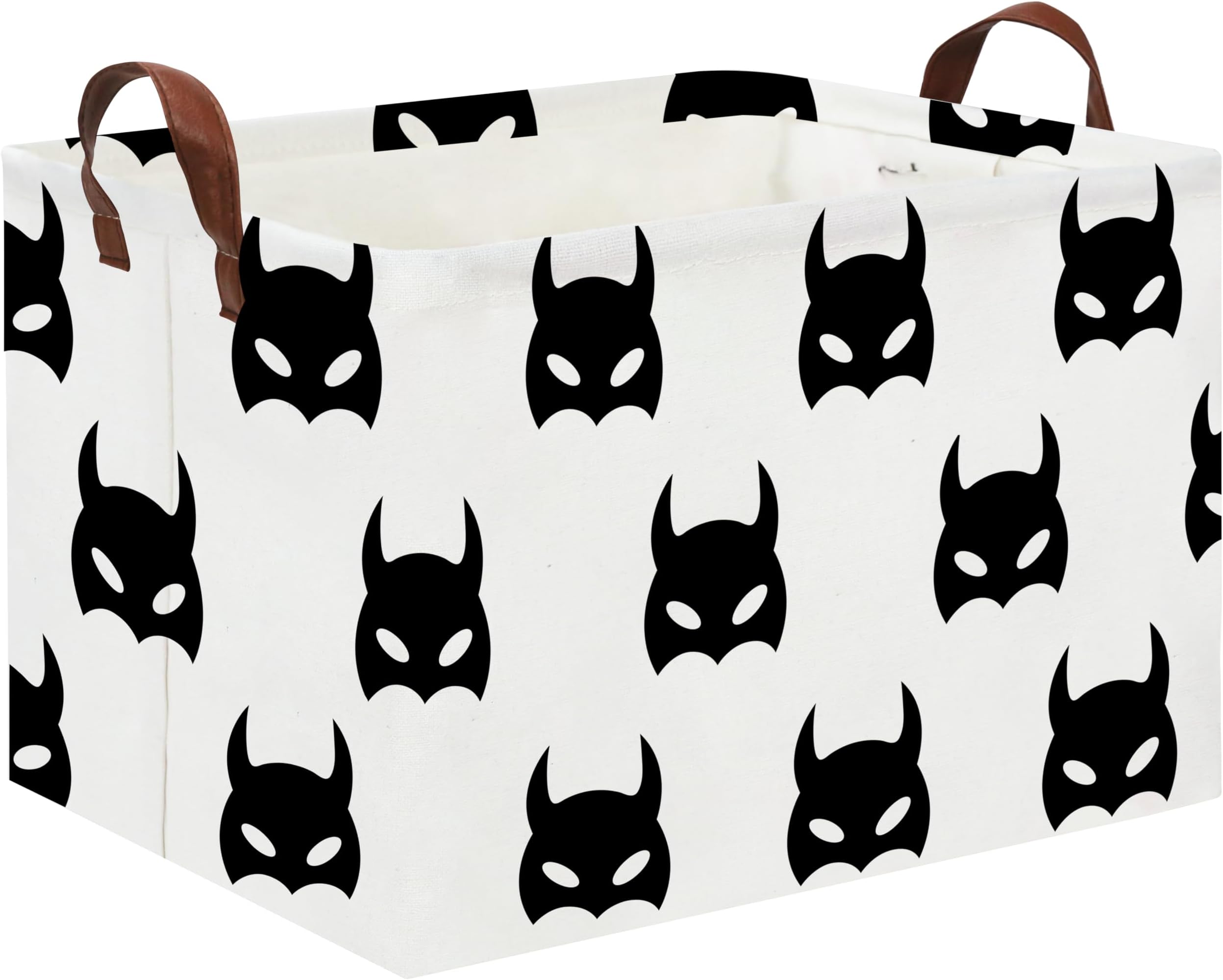 HIYAGON Batman Basket Kids Storage Basket Cute Basket Empty Toy Storage Bin Organizer Box Rectangular Room Decor for Home Books(Black bats)