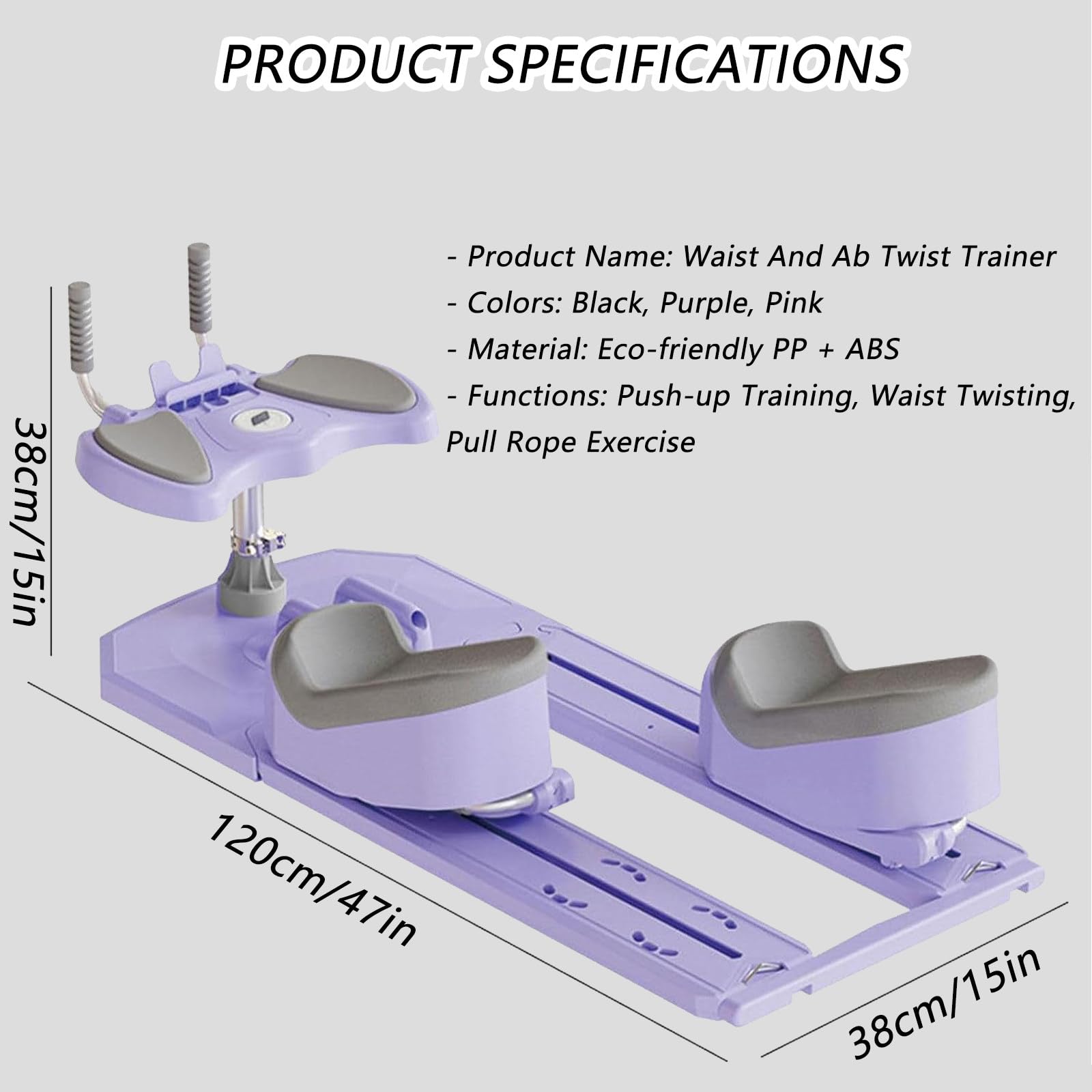 6-in-1 Spine Twist & Stretch Trainer,Kriechmaschine Fürs Training,3-Stufige Verstellung,Abnehmbar,70 Cm Große Kriechstrecke,Max. 230 Kg,Für Bauch-, Taillen- Und Rumpfmuskulaturtraining Purple