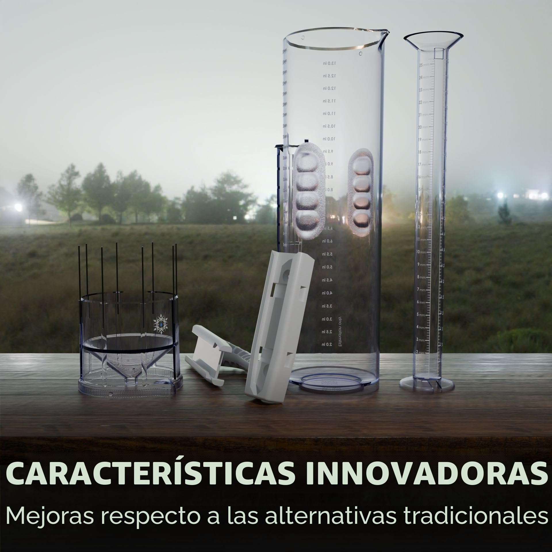 Tropo - Medidor de Lluvia y Nieve, a Prueba de congelación, para Uso prolongado en Exteriores, Gran Capacidad de 13.5 Pulgadas, precisión Profesional aprobada por CoCoRaHS, medidor de