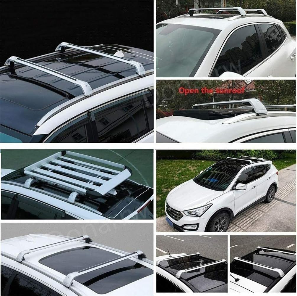 Upgrade Lockable Roof Rail Rack Cross Bars Crossbar Fits for Mitsubishi Outlander 2022 2023 (Silver)