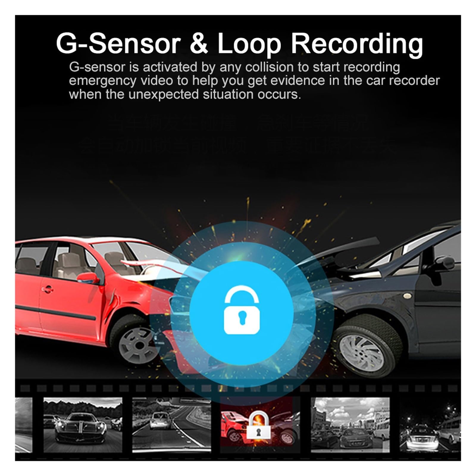 Przód kamery samochodowej HD 1080P kamera wideo z ekranem dotykowym podwójny obiektyw wideorejestrator samochodowy kamera na deskę rozdzielczą akcesoria samochodowe WDR Auto DashCam Łatwa instalacja (