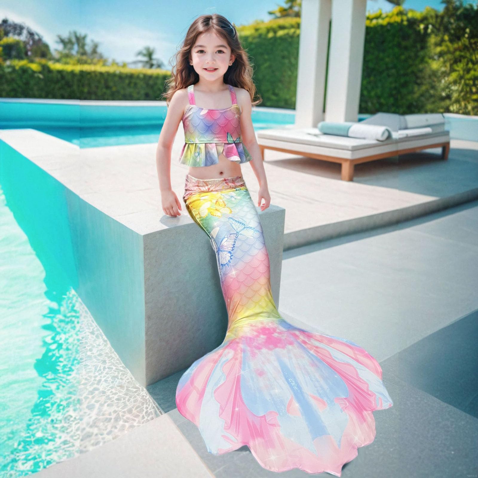 Generisch Niedliches Set Mädchen- Stilvolles und Trendiges Design - Pflegeleicht, Ideal für Pool Und Meer