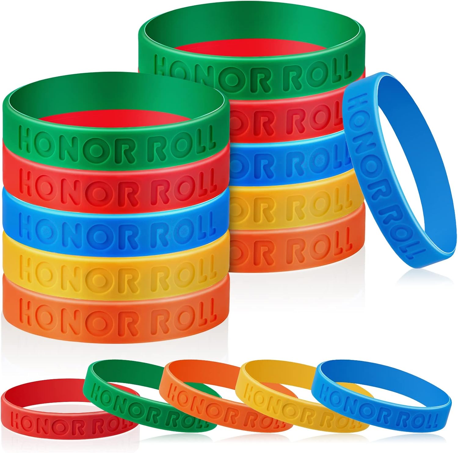 Sratte 100 Pieces Honor Roll Rubber Wristbands Honor Roll