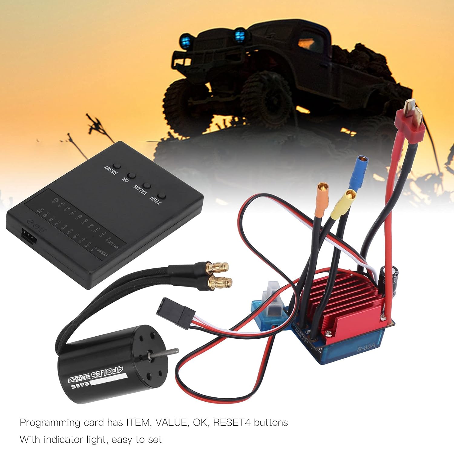 RC Motor ESC Set, RC Brushless Motor ESC Set for 1/16 1/18 RC Car Rc Car Model Accessory