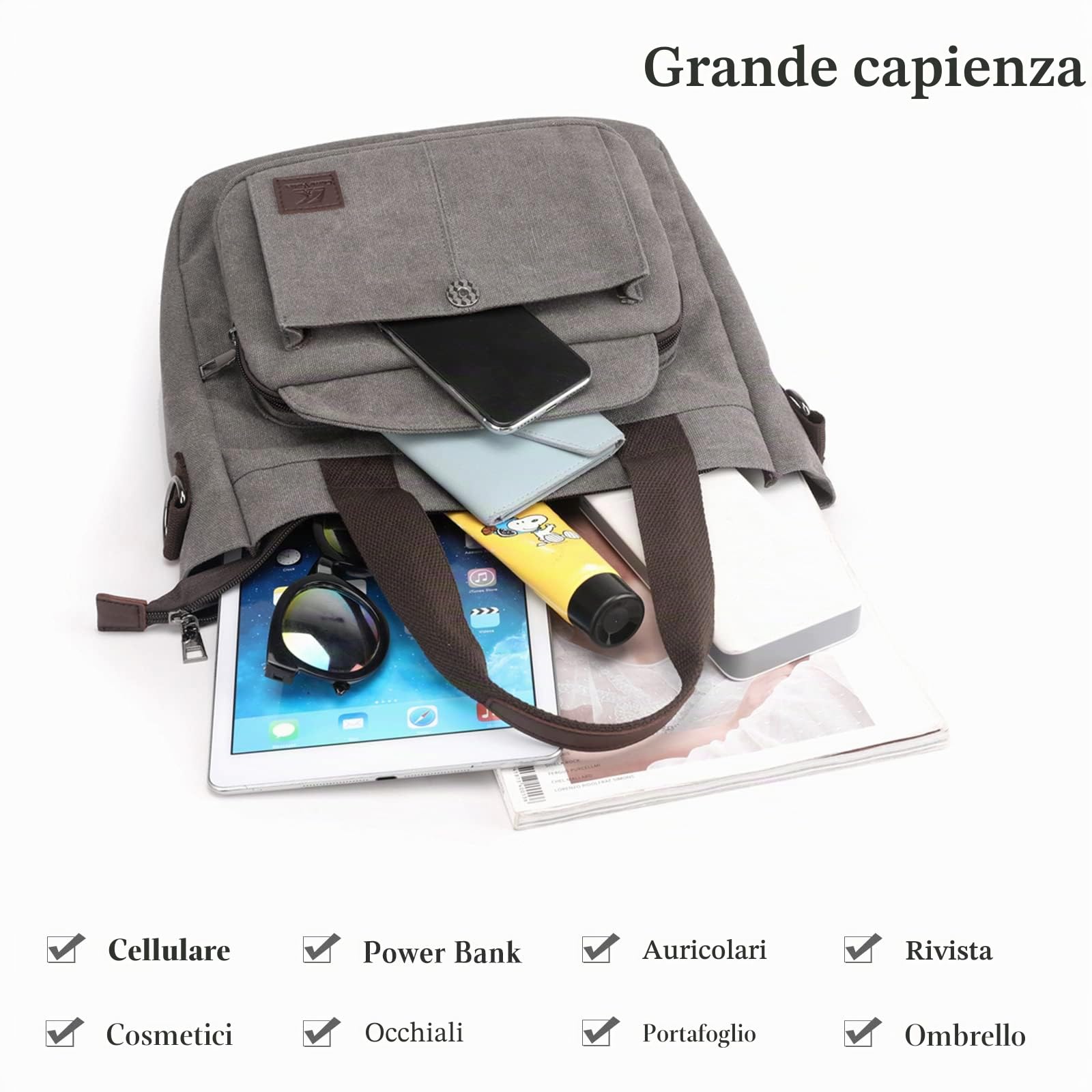 Donna Borse a Spalla Borsa Tracolla in Tela Tote Ragazza Crossbody Bag per Shopping Viaggio Lavoro Uso Quotidiano Viola