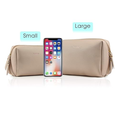 Miniatura 7 de Bolso pequeño de maquillaje para viaje cosmetiquera para mujeres y niñas hecha de piel vegana Marrón NW5038