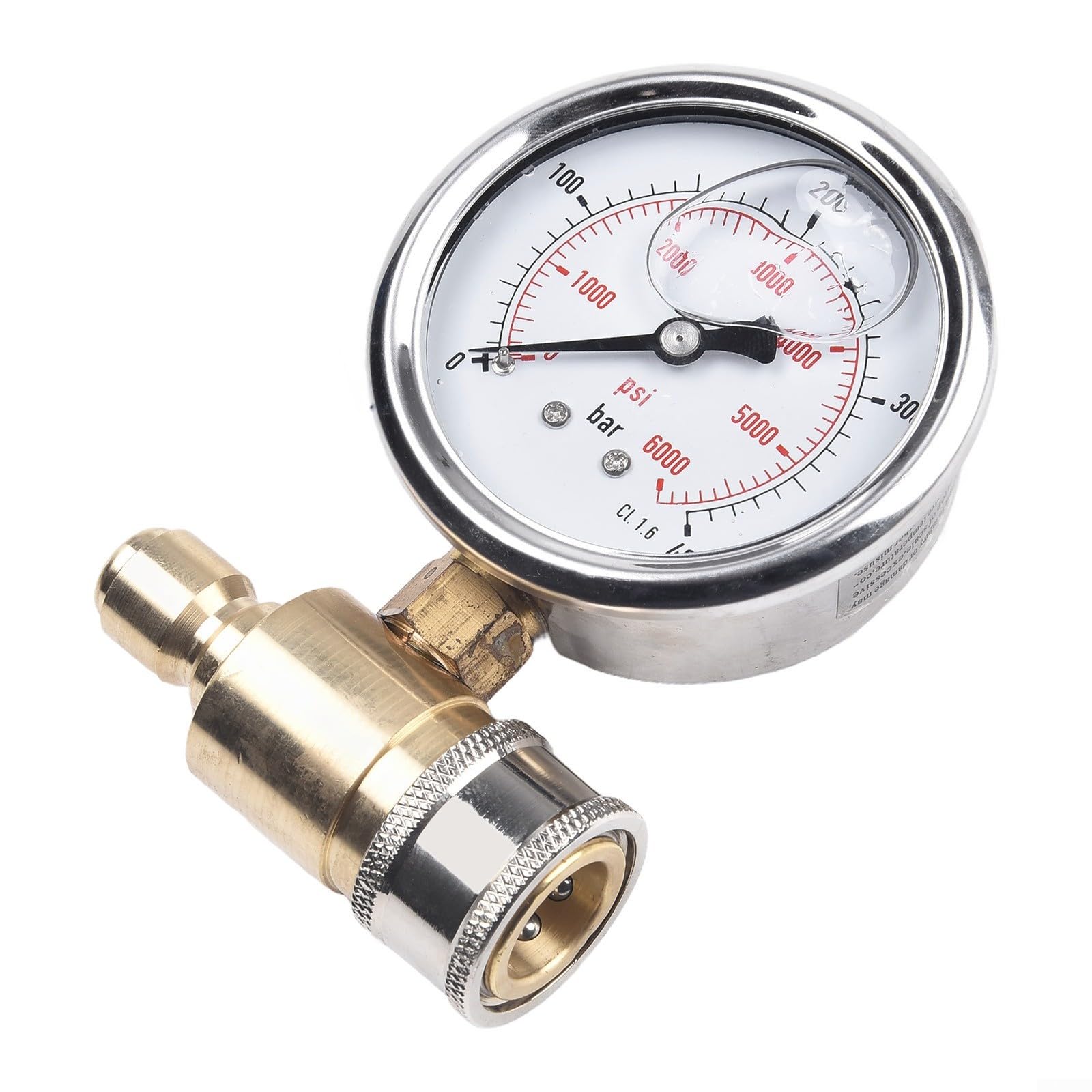 Präzises 5000PSI Manometer, Hochdruckreiniger-Messgerät, 3/8' Schnellanschluss, 5000PSI Messgerät für Hochdruckreiniger