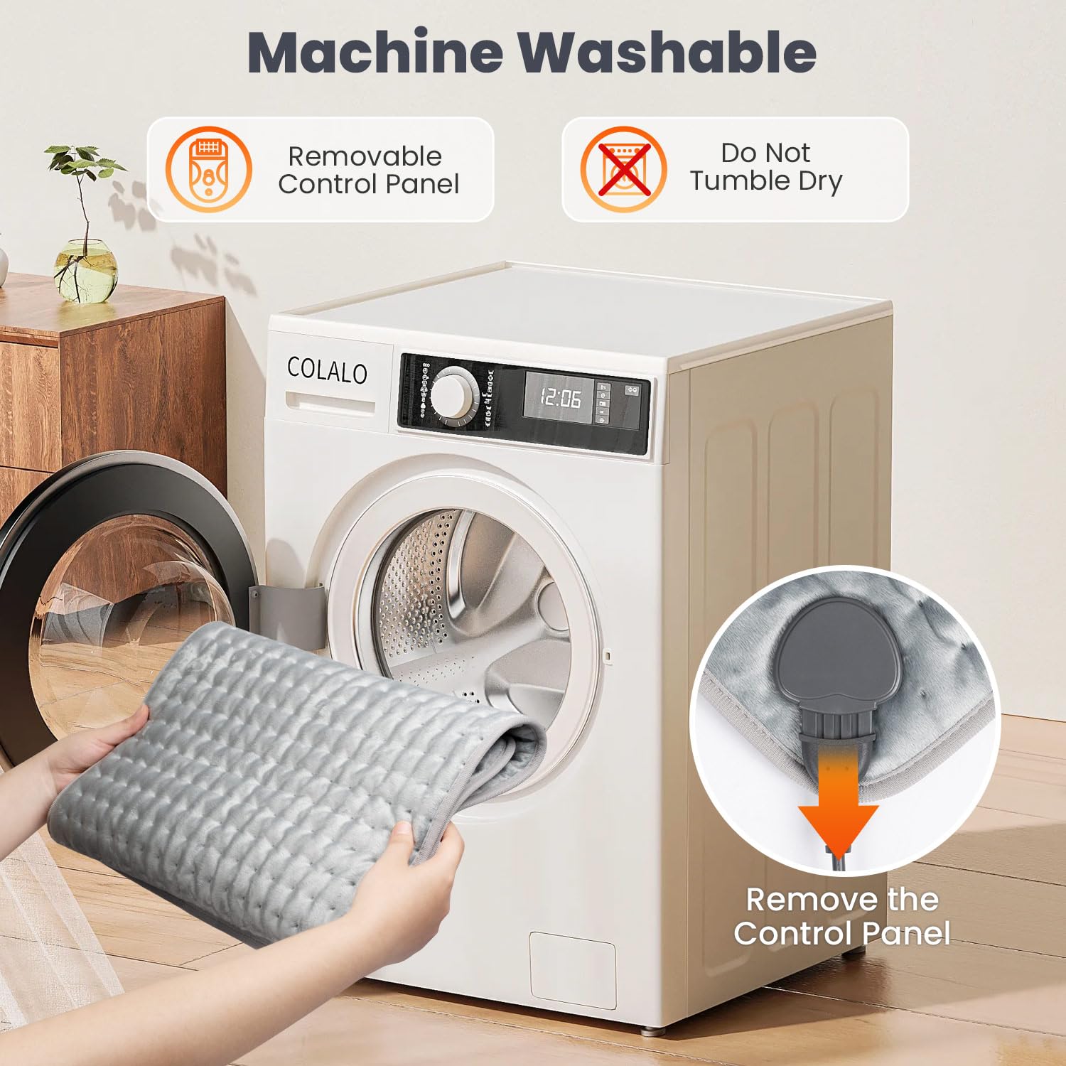 Almohadilla térmica eléctrica para aliviar el dolor de espalda y los calambres, almohadilla térmica húmeda para hombros, rodilla, cuello, 6 ajustes de calor y apagado automático, lavable a máquina