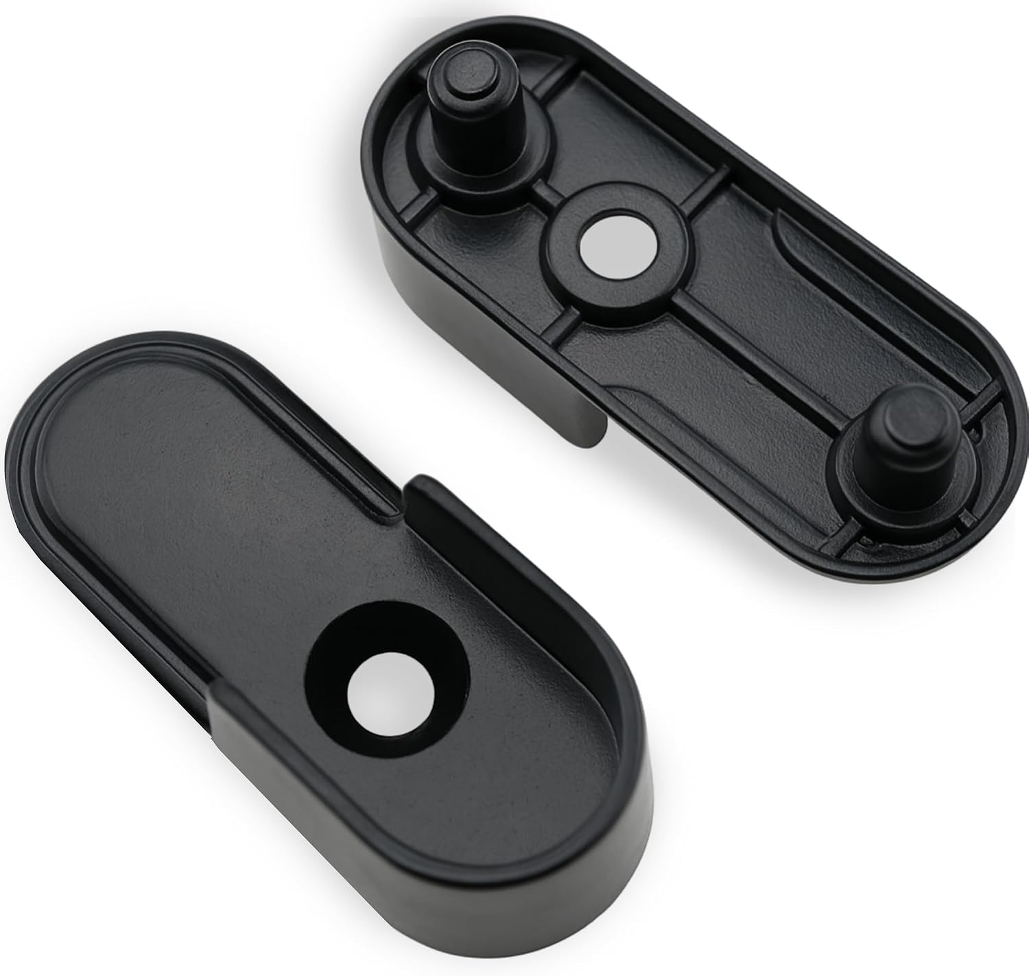 Oval Closet Rod End Supports, 6 Pack 15mm x 30mm Black Metal Closet Rod Holders with Screws, Oval Closet Rod Brackets for Wardrobe Rod Support, U-Shaped Closet Rod End Caps for Hanging Bar