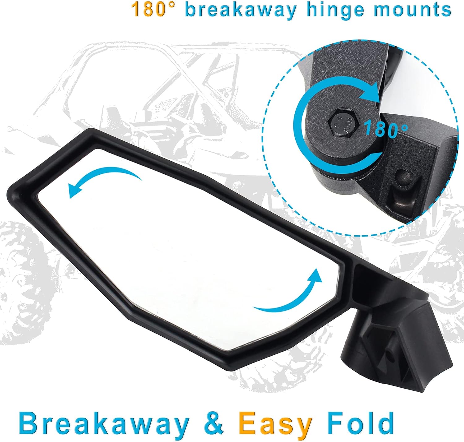 RZR PRO Side Mirrors,CPOWACE Adjustable HD Rear View Mirror Compatible with Polaris RZR Pro XP R/Turbo R 4 2020-2023 Accessories,Folding RearView Racing Mirrors Replace for 2883762