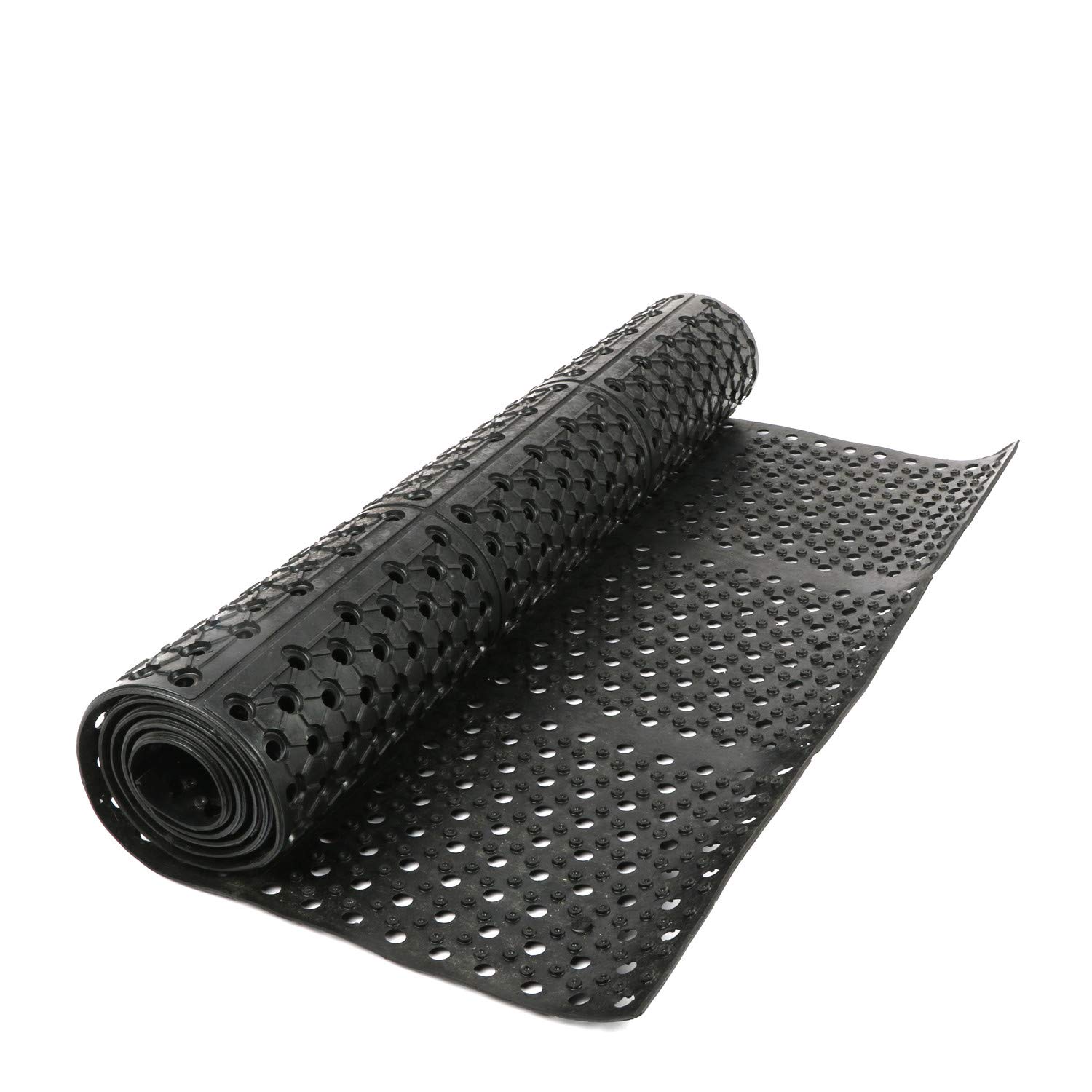 tonchean 35'' x 83'' Rubber Kitchen Mat AntiFatigue Drainage Rubber Mat NonSlip Bar Drainage