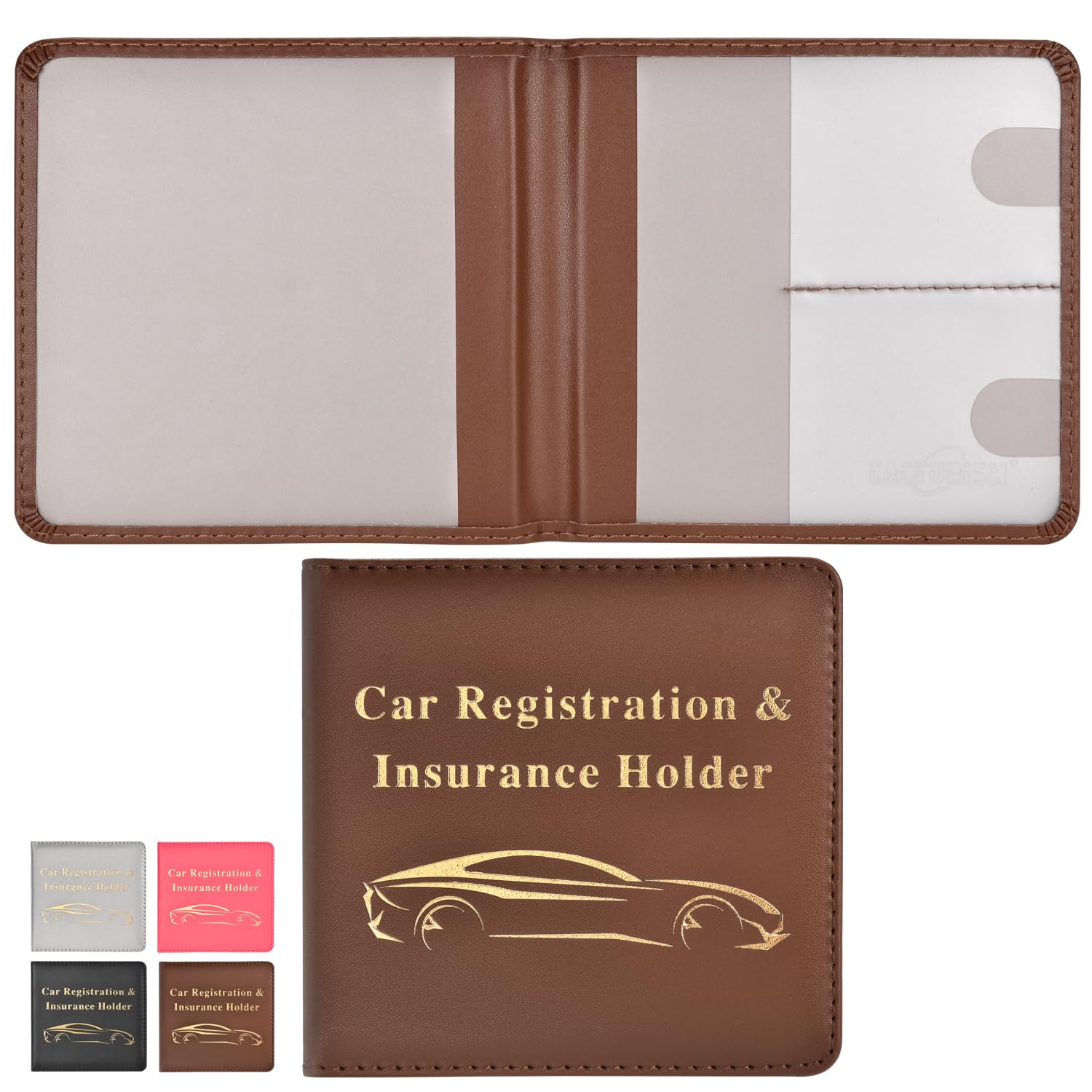 Cacturism Car Registration and Insurance Holder, Vehicle Glove Box Car Organizer Men Women Wallet Accessories Case for Cards, Essential Document,