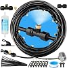 Joyhalo Misters for Outside Patio, Garden Misting System for Cooling Outdoor,50FT Misting Line,17 Mist Nozzles,Water Filter,Brass Adapter34, Outdoor Misters for Patio, Garden and Greenhouse