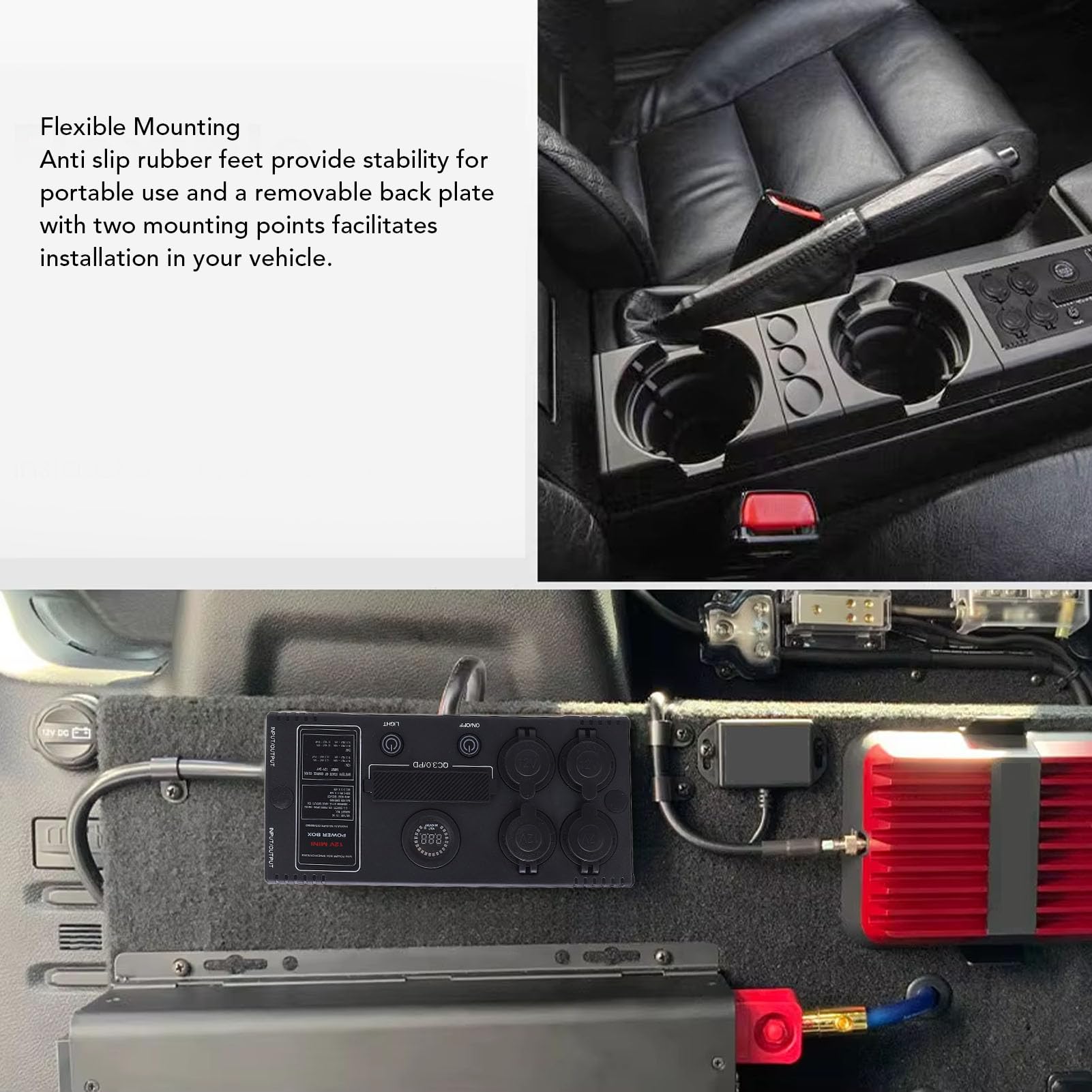 Tnfeeon Skrzynka Rozdzielcza Zasilania 12 V, Przenośny Koncentrator Zasilania z 6 Portami USB, 4 Gniazda Zapalniczki i Wtyczka Anderson 50 A, Wyłącznik Automatyczny IP65 do Kempingu na łodziach