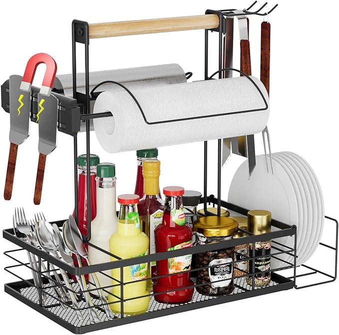 Grill Caddy with Magnetic Tool Holders Grill Caddy with Magnetic Tool Holders