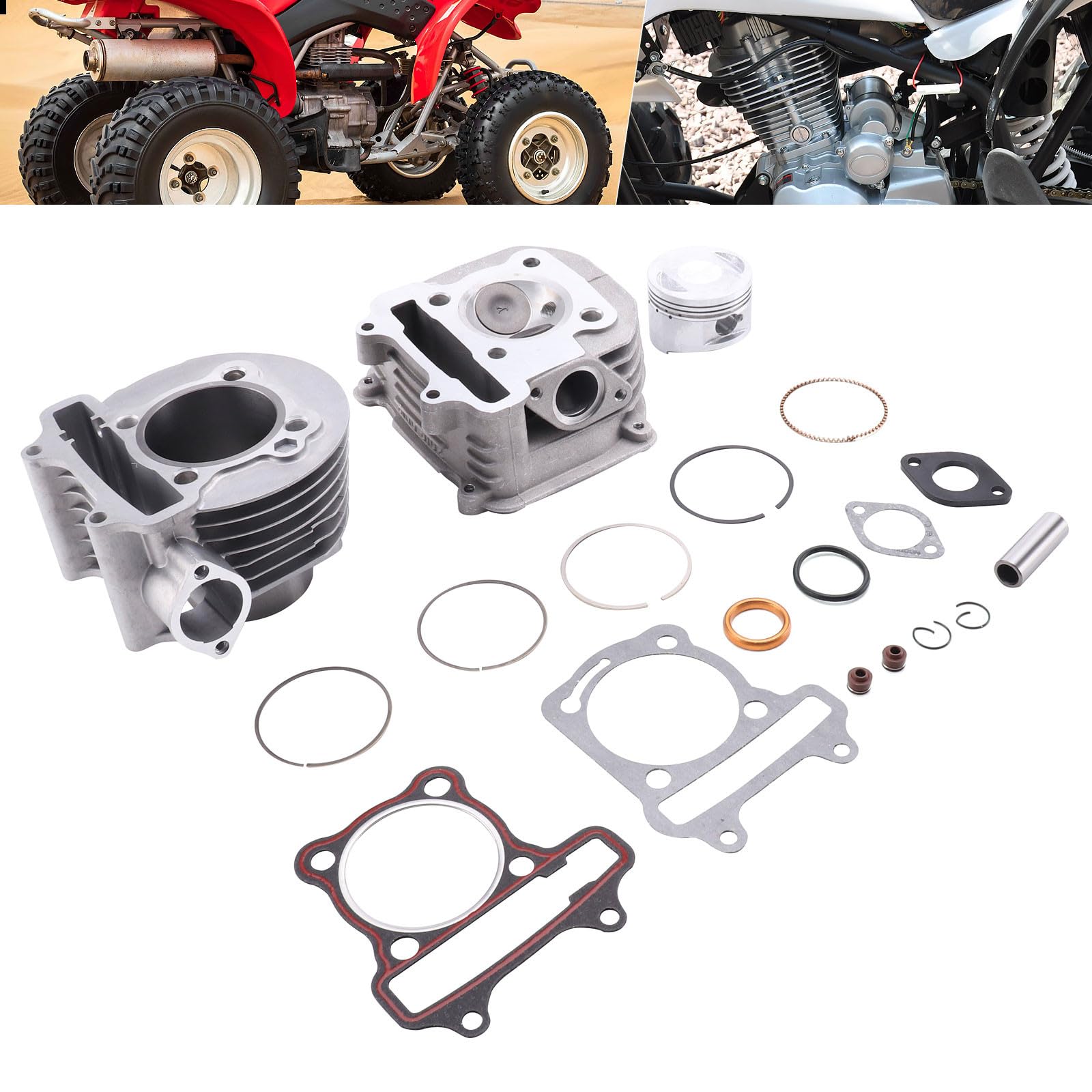 57.4mm 150cc Top End Rebuild Kit - Cylinder Piston Gasket Assembly For GY6 ATV Scooter Engines