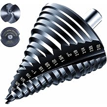 toolant Large Diameter Step Drill Bit, 1/4"-2-1/2", TiAlN, 1/2" Shank